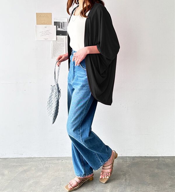 GeeRA（ジーラ）の「接触冷感！ドルマンカットソーカーディガン（ニットカーディガン）」｜詳細画像