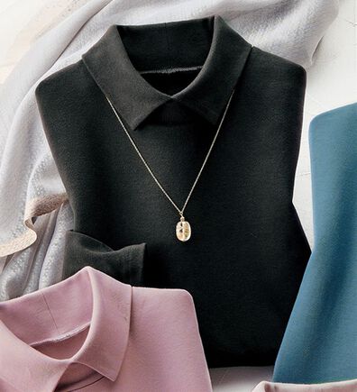 ルフラン（ルフラン）の「柔らかコットン衿付プルオーバー（カットソー）」