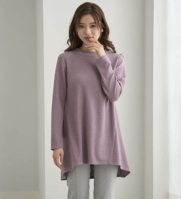 BELLUNA（ベルーナ）の「ふくれ素材フレアーデザインストレッチチュニック（チュニック）」｜詳細画像