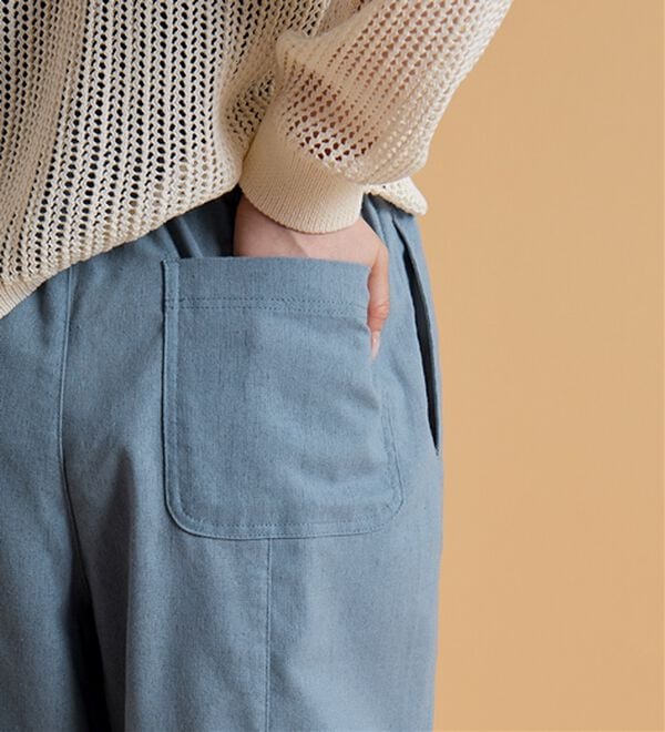 BELLUNA（ベルーナ）の「レーヨン麻入りゆったりワイドパンツ（フルレングスパンツ）」｜詳細画像