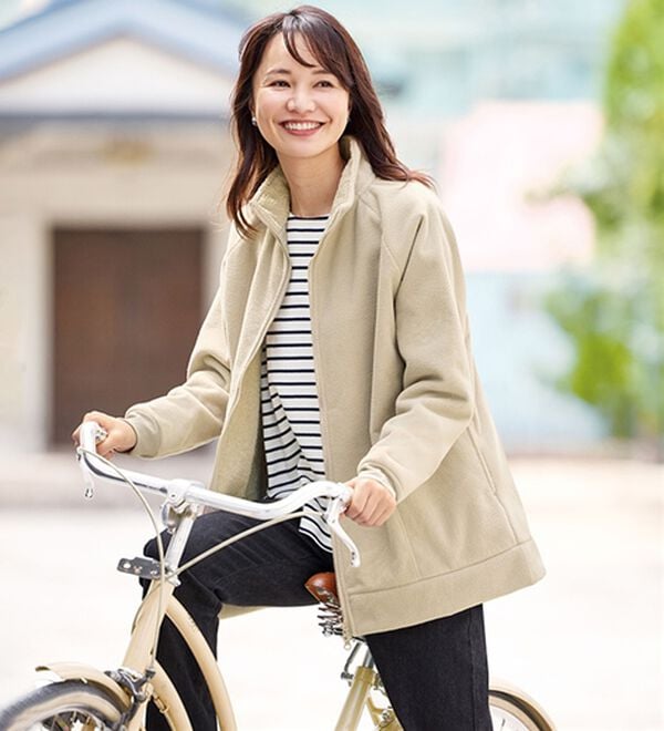 reve de femme 裏ボア　ジャケット　カットソー３枚 防風シート入り裏ボアあったかジャケット - ベルーナ【公式】