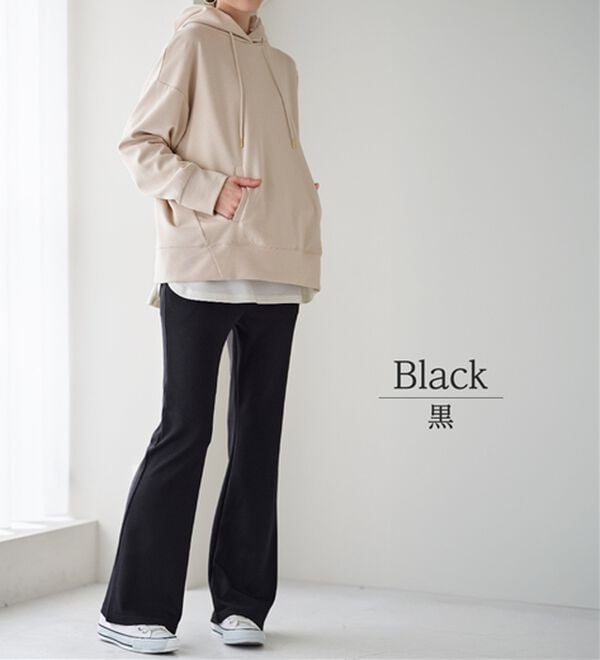 BELLUNA（ベルーナ）の「シュッと体型カバー！ジャストフィットフレアーパンツ（フルレングスパンツ）」｜詳細画像