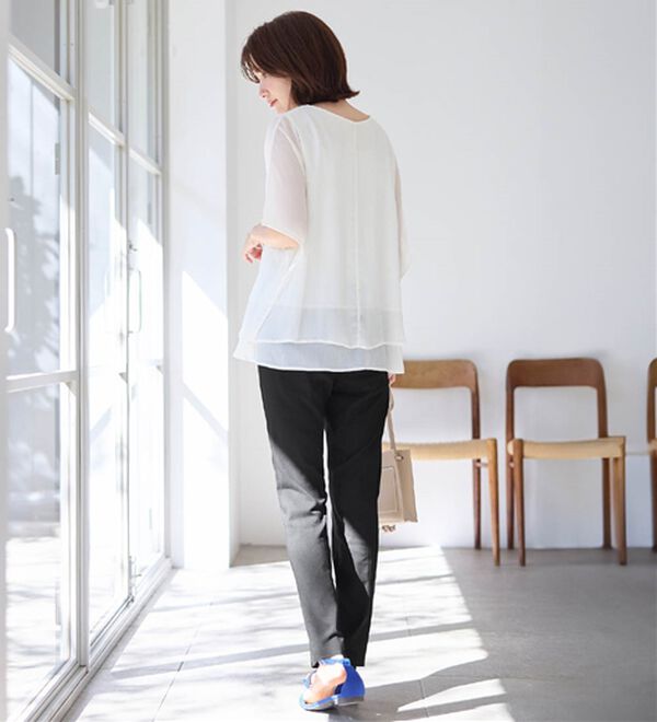Viola e Viola（ヴィオラ エ ヴィオラ）の「すっきり楽ちんチュニックパンツ（フルレングスパンツ）」｜詳細画像