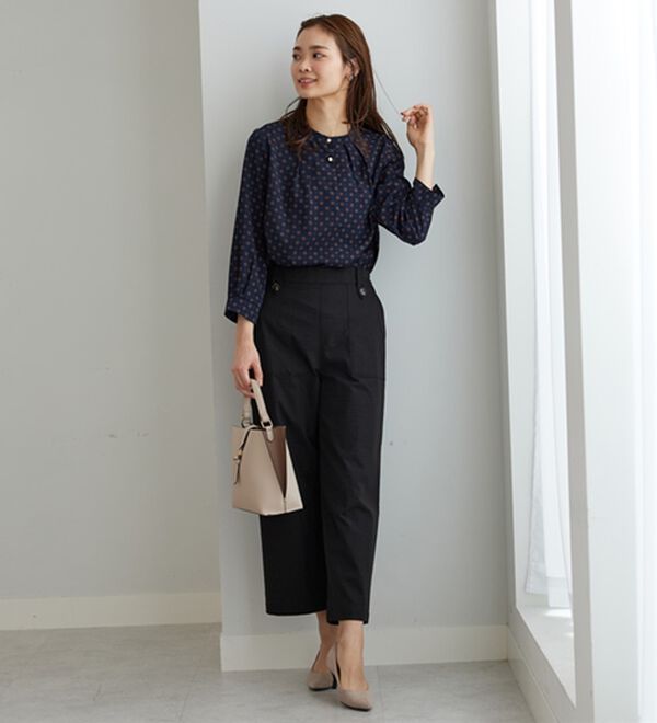 BELLUNA（ベルーナ）の「《快適Ｌａｂ．》サラもち！快適ビンテージ調素材ワイドパンツ（ワイドパンツ・ガウチョ）」｜詳細画像