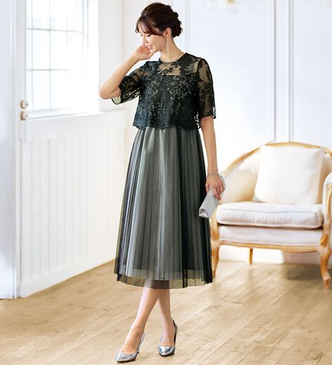 美品✨グレースコンチネンタル オーナメントパネルチュールワンピース オーナメントパネルチュールワンピース 【公式通販】