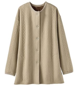 BELLUNA（ベルーナ）の「ケーブル柄がかわいいあったかジャケット（その他ジャケット）」｜アイボリー