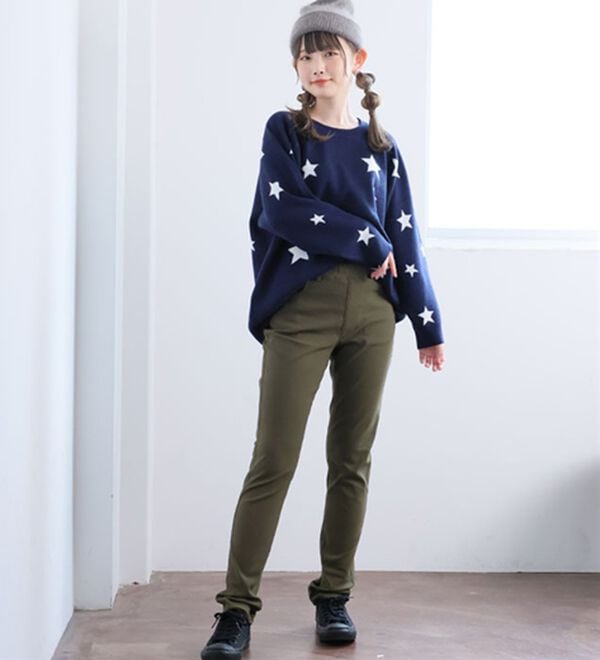 A HAPPY MARILYN（アハッピーマリリン）の「【Ｍ～８Ｌ】【選べる丈】のび～る ストレッチ ツイル 魔法の 美脚レギンスパンツ（スリム・スキニーパンツ）」｜詳細画像