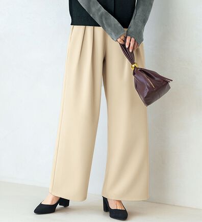 BELLUNA（ベルーナ）の「上品ツータックワイドパンツ（ワイドパンツ・ガウチョ）」