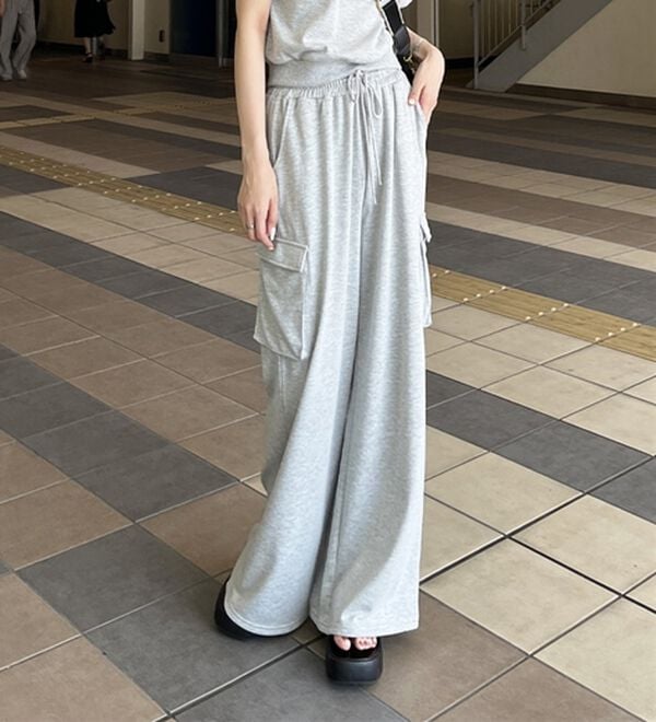GeeRA（ジーラ）の「カーゴスウェットパンツ（その他パンツ）」｜杢グレー