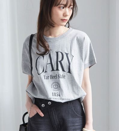 RANAN（ラナン）の「【汗シミ防止】カレッジロゴプリントT（Tシャツ）」