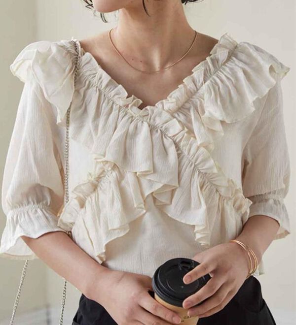 RANAN（ラナン）の「オフショルフリルブラウス（ブラウス）」｜詳細画像