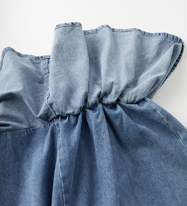 RANAN（ラナン）の「デニムペプラムキャミワンピース（ロングワンピース）」｜詳細画像