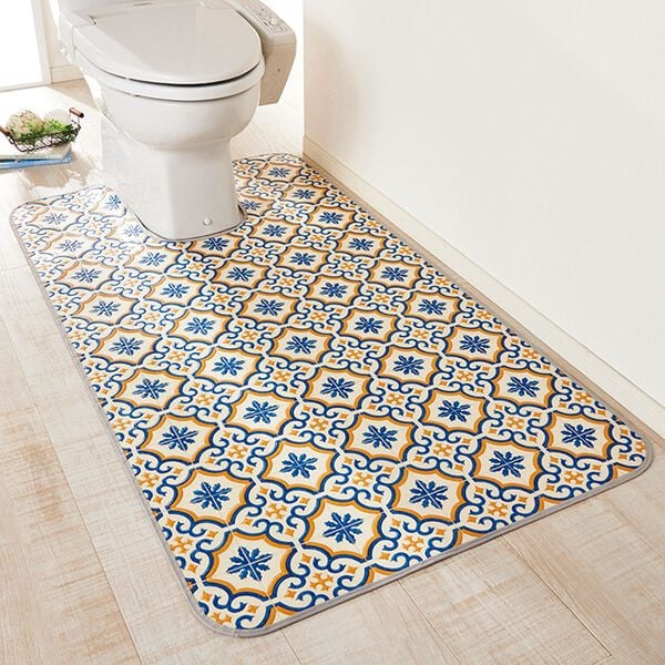 「お掃除らくらく！拭けるトイレマット＜ふける・ジャンボ・ロング・耳長・クッションフロア＞（トイレマット）」｜詳細画像