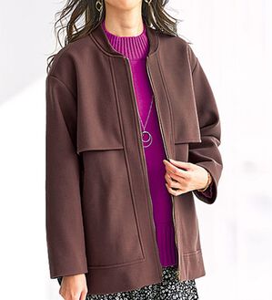 BELLUNA（ベルーナ）の「ウール調素材フリル使いブルゾン（ブルゾン）」｜詳細画像