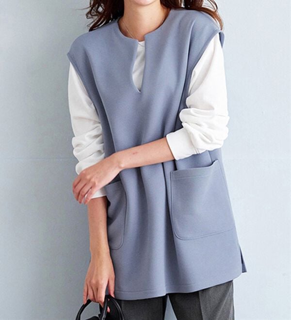 BELLUNA（ベルーナ）の「【2点セット】静電気防止インナー付ベストアンサンブル（アンサンブル）」｜詳細画像