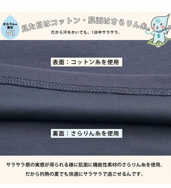 A HAPPY MARILYN（アハッピーマリリン）の「【Ｍ～８Ｌ】【ハッピーさらりん】裾ラウンド五分袖Ｔシャツ（Tシャツ）」｜詳細画像