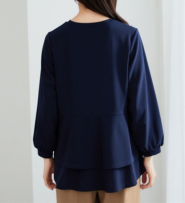 BELLUNA（ベルーナ）の「【再入荷】ボリューム袖美人顔バックフレアーＴブラウス（ブラウス）」｜詳細画像