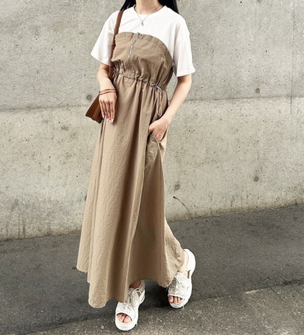 GeeRA（ジーラ）の「ハーフジップビスチェドッキングワンピース（その他ワンピース）」｜詳細画像