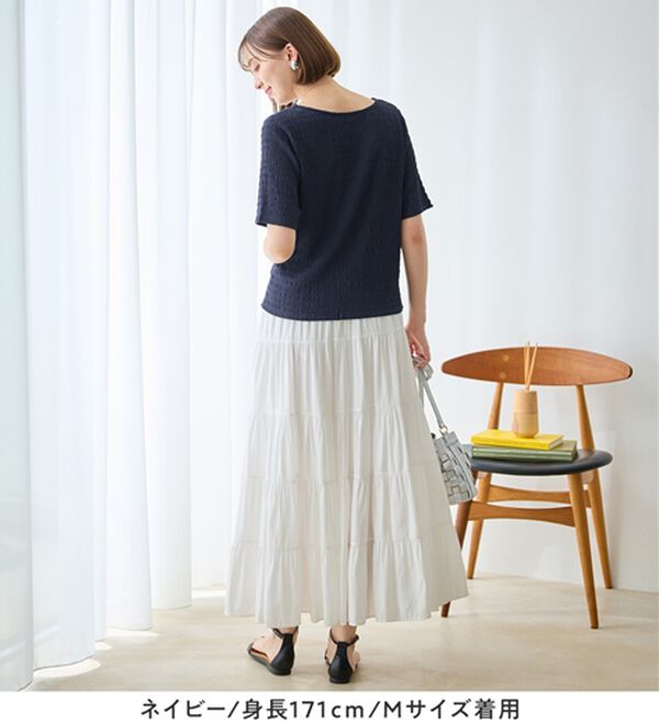 Viola e Viola（ヴィオラ エ ヴィオラ）の「【汗サラ！】Tシャツより上品。きれい見えカットソートップス（カットソー）」｜詳細画像