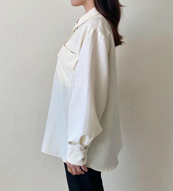 BELLUNA（ベルーナ）の「【低身長さん向け】ポケットデザインゆったりシャツ（シャツ）」｜詳細画像