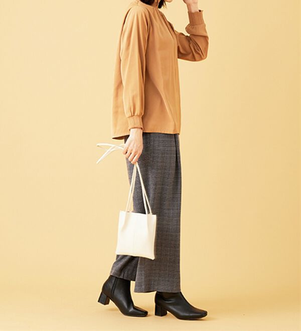 BELLUNA（ベルーナ）の「サマ見え（スーパーウォーム）ウール調ボタン使いワイドパンツ（ワイドパンツ・ガウチョ）」｜詳細画像