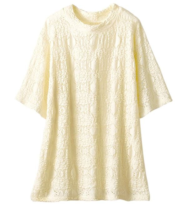 BELLUNA（ベルーナ）の「ストレッチレース調ハイネックプルオーバー（カットソー）」｜詳細画像