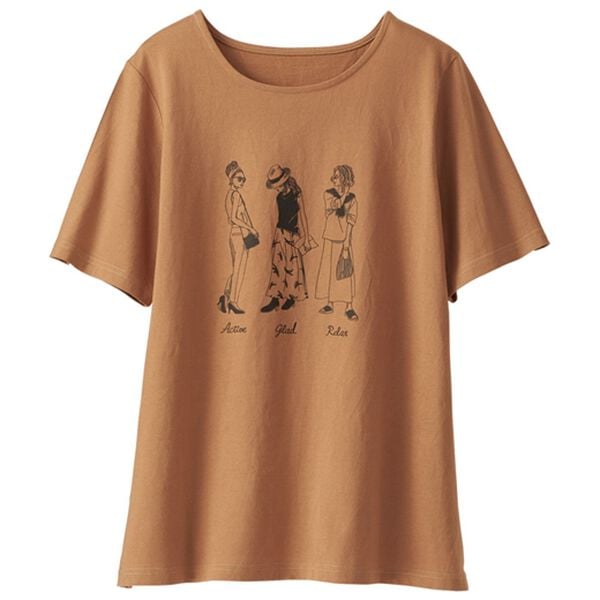 BELLUNA（ベルーナ）の「ひんやリッチコットン大人のプリントＴシャツ（Tシャツ）」｜詳細画像