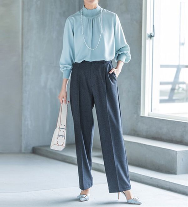 RANAN（ラナン）の「静電気防止・抗菌防臭！キレイ見えにこだわったワイドパンツ（フルレングスパンツ）」｜詳細画像