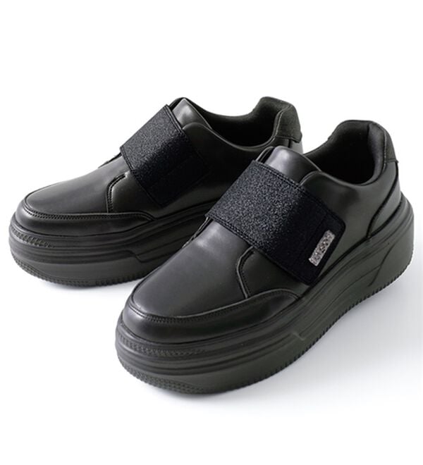 BELLUNA（ベルーナ）の「＜Ｋｉｔｓｏｎ＞厚底軽量ラメスニーカー（スニーカー）」｜ブラック