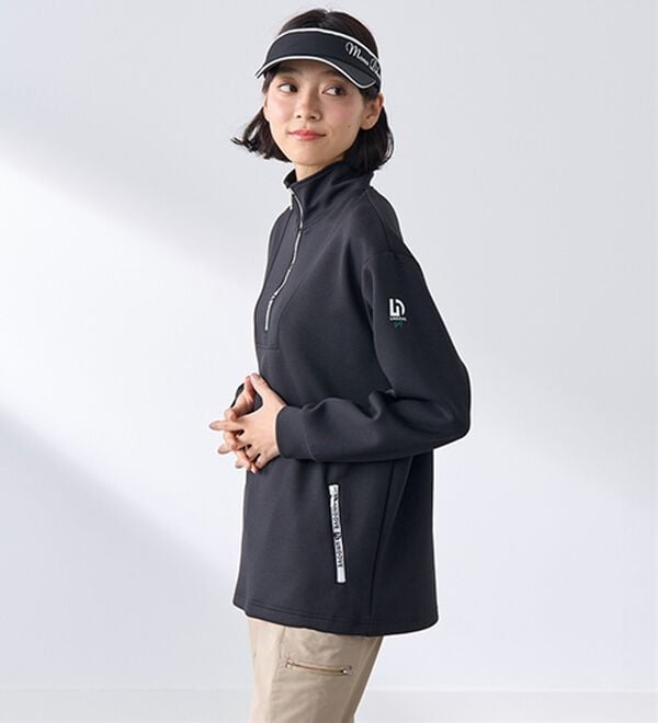 BELLUNA（ベルーナ）の「吸水速乾！ジッパーロゴプルオーバー（カットソー）」｜詳細画像