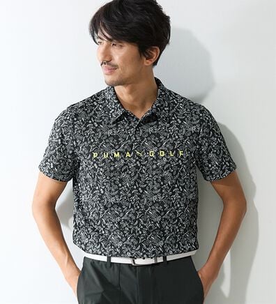「＜ｐｕｍａ　ゴルフ＞ボタニカル柄半袖ポロシャツ（メンズポロシャツ）」