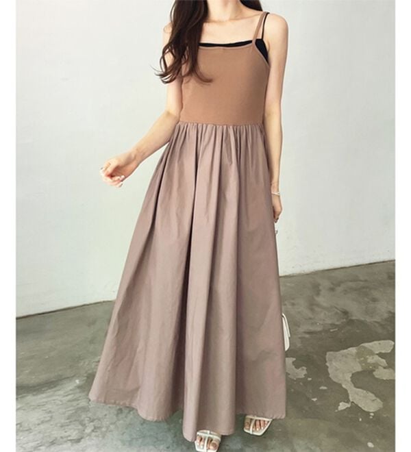 GeeRA（ジーラ）の「着回し異素材ドッキングキャミワンピース（ドッキングワンピース）」｜詳細画像