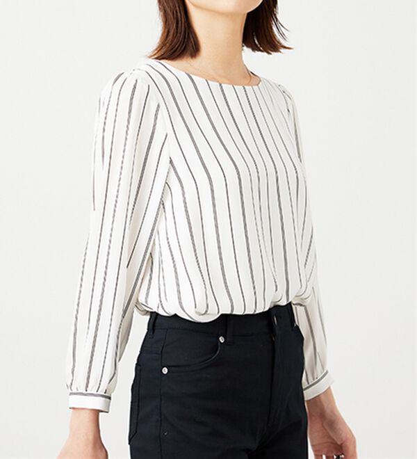 BELLUNA（ベルーナ）の「ジョーゼット素材裾ティアードブラウス（ブラウス）」｜詳細画像