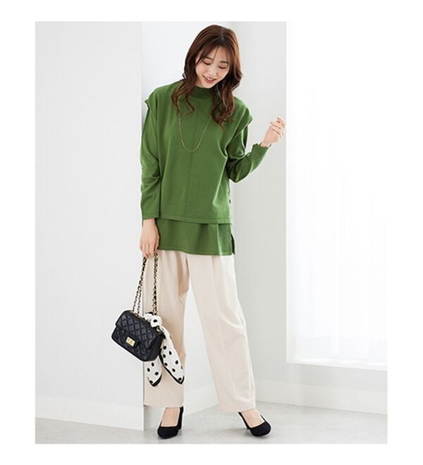 BELLUNA（ベルーナ）の「ベスト付ニットチュニックアンサンブル（アンサンブル）」｜詳細画像