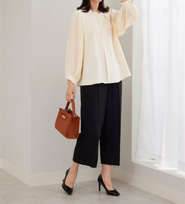 BELLUNA（ベルーナ）の「＜セレモニースタイル＞ジョーゼット素材ワイドパンツ（ワイドパンツ・ガウチョ）」｜詳細画像