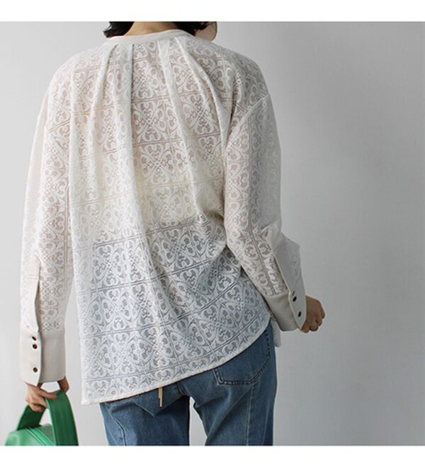 GeeRA（ジーラ）の「前後２ＷＡＹブロック柄レースシャツ（シャツ）」｜詳細画像