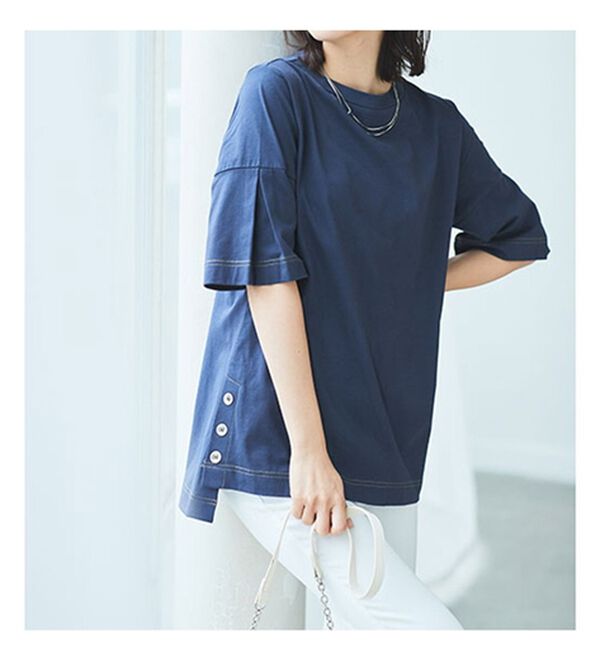 BELLUNA（ベルーナ）の「ひんやりキシリトール加工綿１００％プルオーバー（カットソー）」｜詳細画像