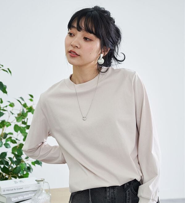 BELLUNA（ベルーナ）の「綿１００腰まわりゆったりリブデザインチュニック（カットソー）」｜詳細画像