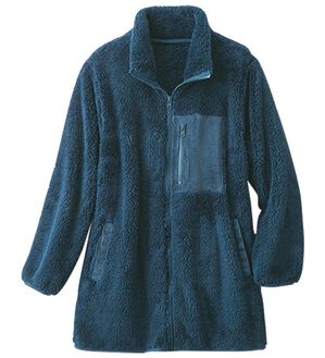 「ふわふわフリースジャケット（パジャマ・ルームウェア）」｜ネイビー