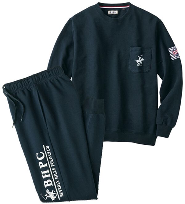 「＜ビバリーヒルズ・ポロクラブ＞選べるブランドホームスーツ（メンズルームウェア）」｜ネイビーセット
