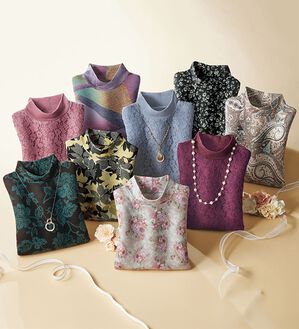 BELLUNA（ベルーナ）の「華やかプリントのふんわりプルオーバー（チュニック）」｜詳細画像