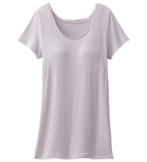 LAVIENNE（ラヴィエンヌ）の「＜さらりラボ＞カップ付半袖インナー（ブラトップ・カップ付きインナー）」｜ローズグレー