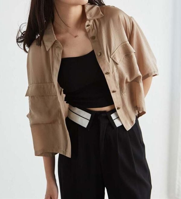 RANAN（ラナン）の「ダブルポケットショートシャツ（シャツ）」｜詳細画像