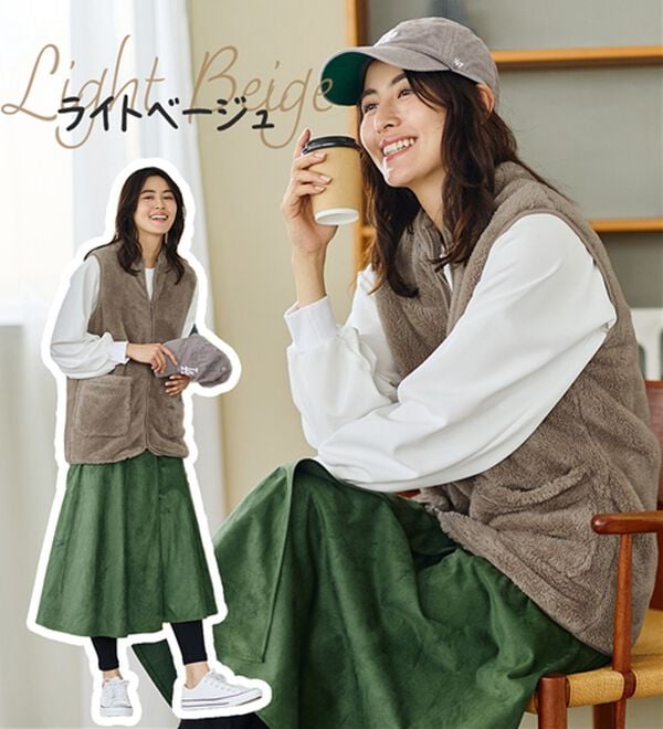 LAVIENNE（ラヴィエンヌ）の「ふわふわ暖かフリースベスト（ベスト）」｜詳細画像