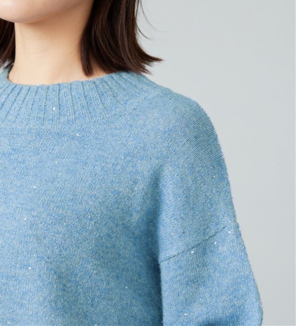 BELLUNA（ベルーナ）の「ラメ調バックスリットニットプルオーバー（ニット・セーター）」｜詳細画像