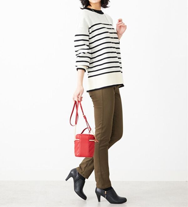 BELLUNA（ベルーナ）の「静電防止！蓄熱綿サテンストレッチカラーパンツスリム（フルレングスパンツ）」｜詳細画像