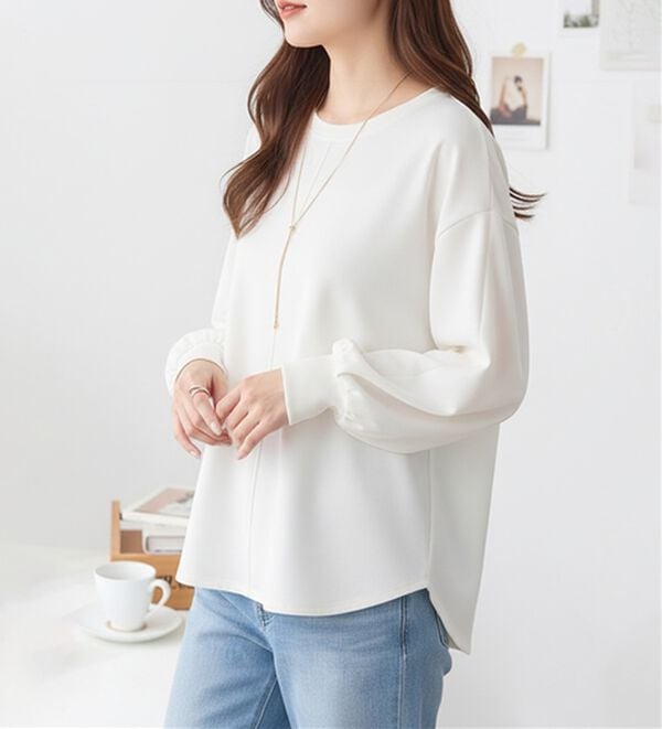 BELLUNA（ベルーナ）の「きれい見えジョーゼット素材Tブラウス（ブラウス）」｜詳細画像