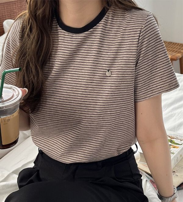 GeeRA（ジーラ）の「ボーダー配色Ｔシャツ（カットソー）」｜詳細画像