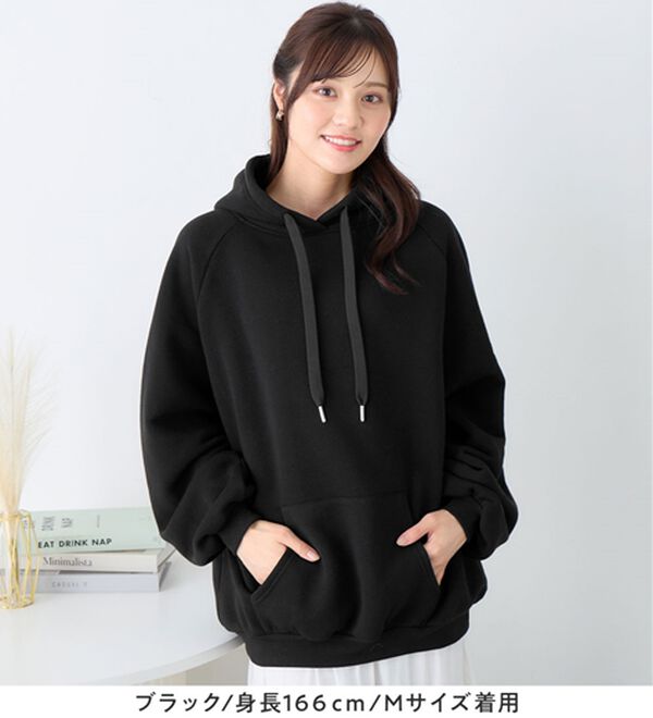 alotta（アロッタ）の「あったか裏起毛パフ袖ゆったりパーカー（パーカー）」｜詳細画像
