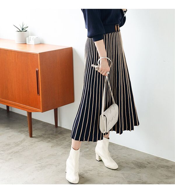 GeeRA（ジーラ）の「前後２ＷＡＹプリーツニットワンピース（ニットワンピース）」｜詳細画像